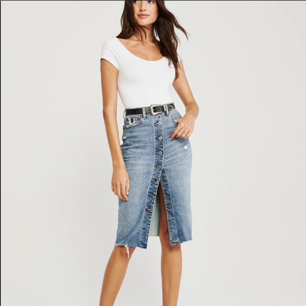 Abercrombie and Fitch Denim Midi Skirt NWT
